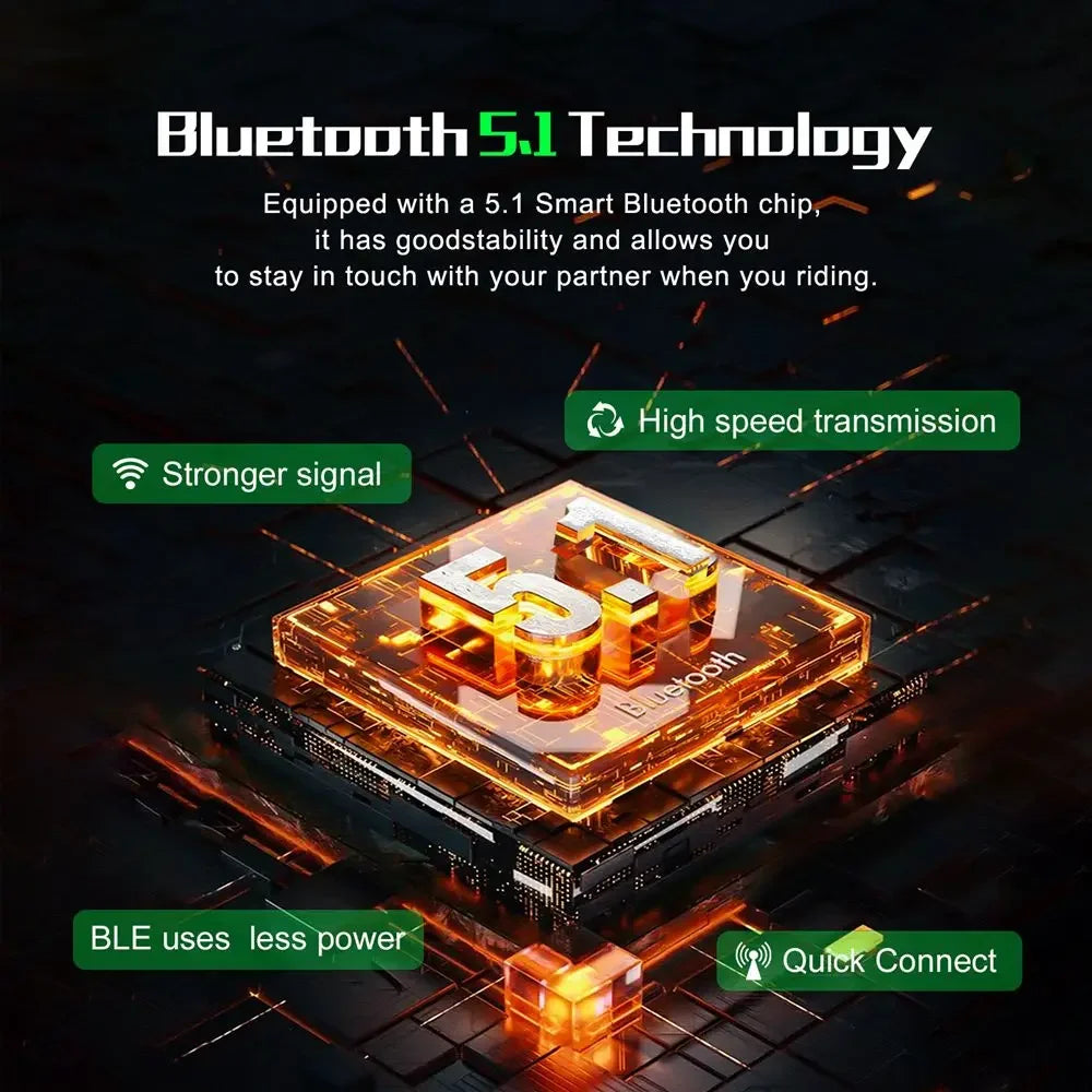 NNEOBA 1200M Bluetooth Motorcycle Helmet Intercom Headset