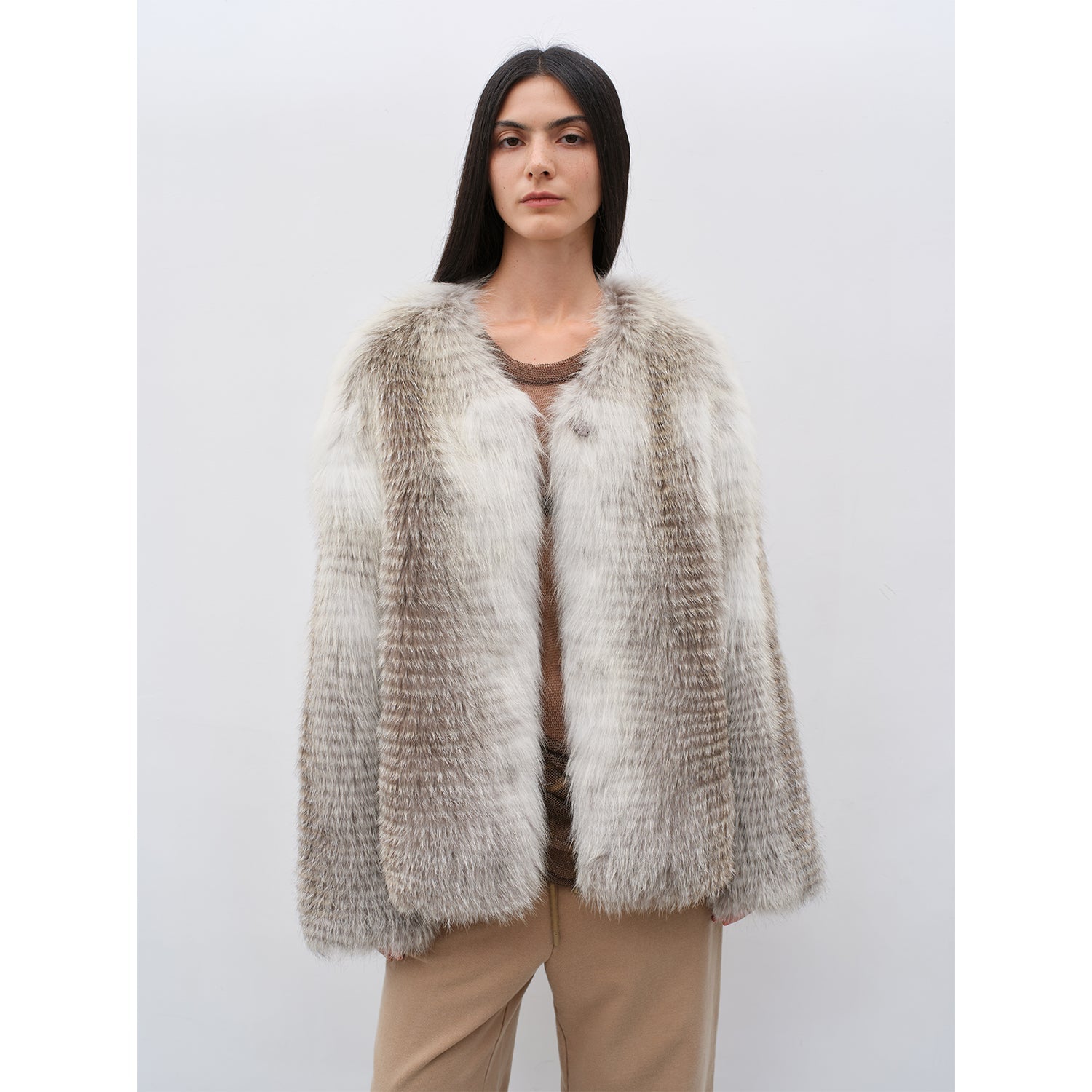 Romantic Nordic Imported colorful fox fur coat-0