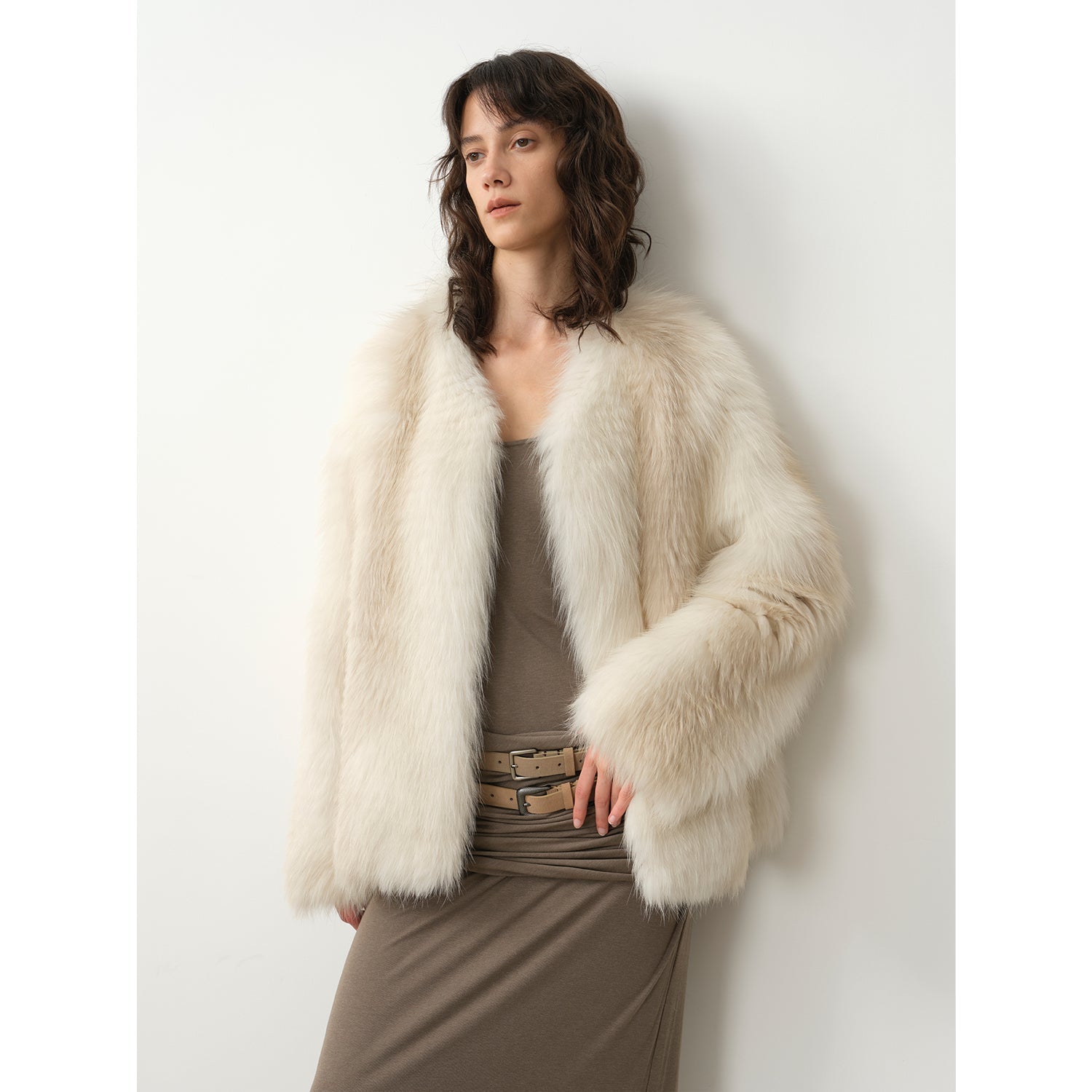 Romantic Nordic Imported colorful fox fur coat-1