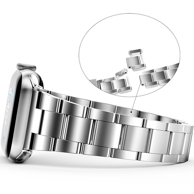 Stainless Steel Link Bracelet Band - The Sydney in Stainless Steel Large - Compatible with Apple Watch Size 42mm to 45mm-3