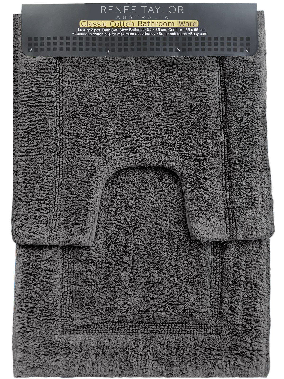 NNEDSZ 2 Piece 2200 GSM Tufted Nickel Bath Mat Set by Renee Taylor-0