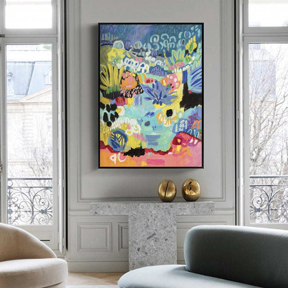 NNEDSZ Wall Art 50cmx70cm Summer Smile B Black Frame Canvas-1