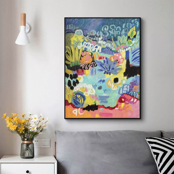 NNEDSZ Wall Art 50cmx70cm Summer Smile B Black Frame Canvas-3