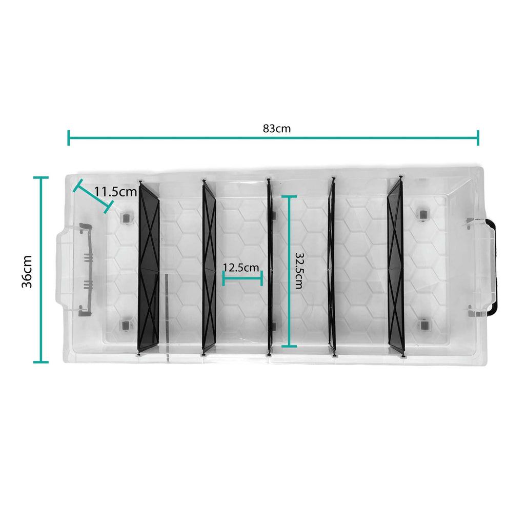 NNEDSZ Under Bed 6 Compartment Storer with Wheels 27L Container Tub Storage Unit-1