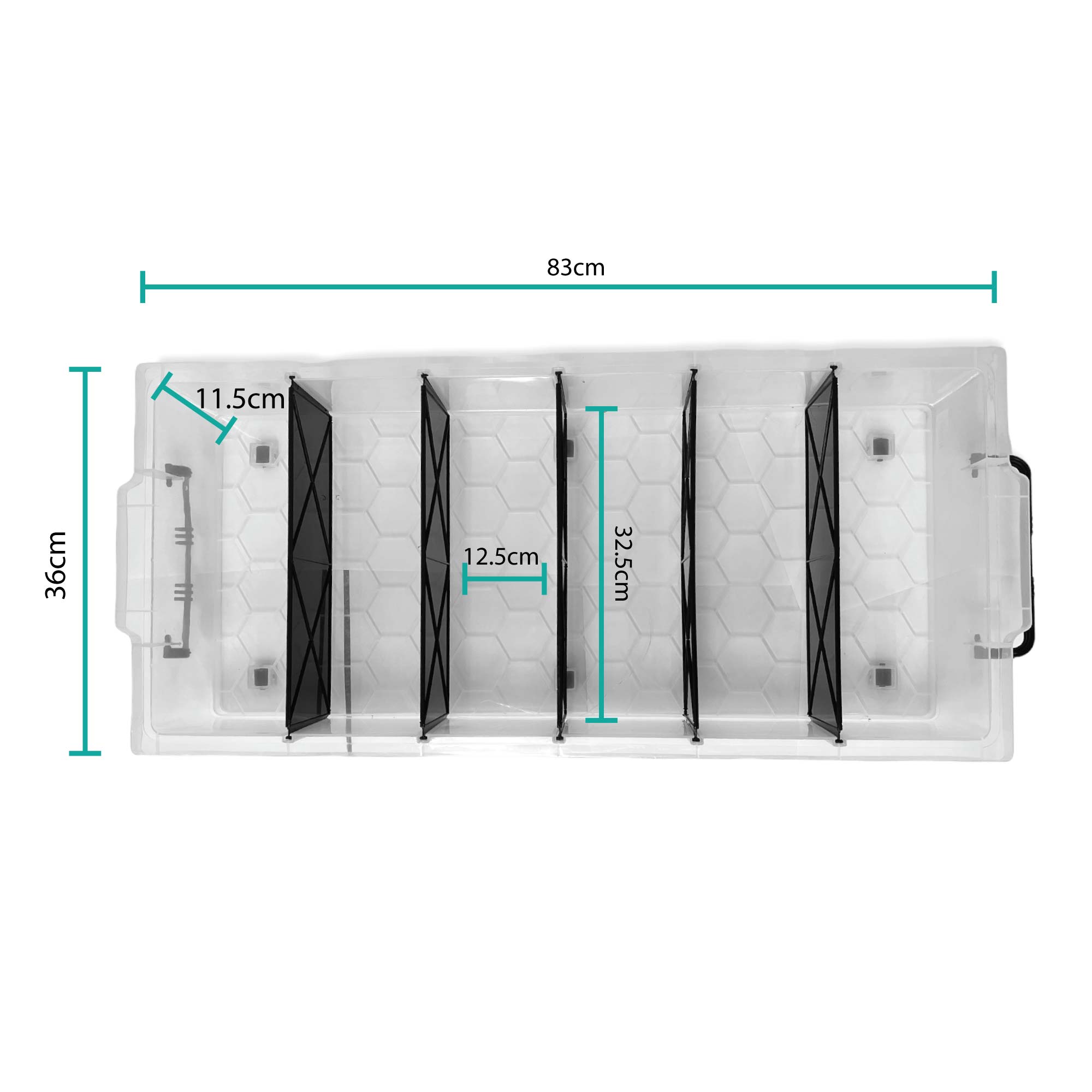 NNEDSZ Under Bed 6 Compartment Storer with Wheels 27L Container Tub Storage Unit-1
