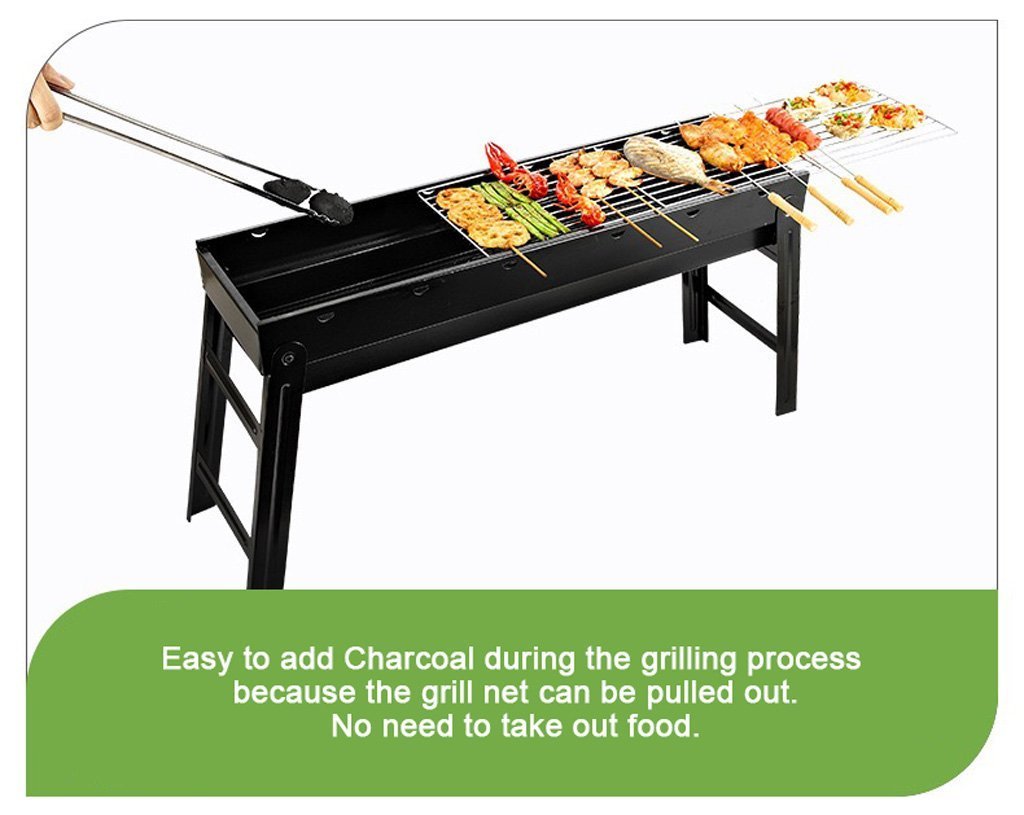 NNEDSZ Foldable Portable BBQ Charcoal Grill Barbecue Camping Hibachi Picnic small-3