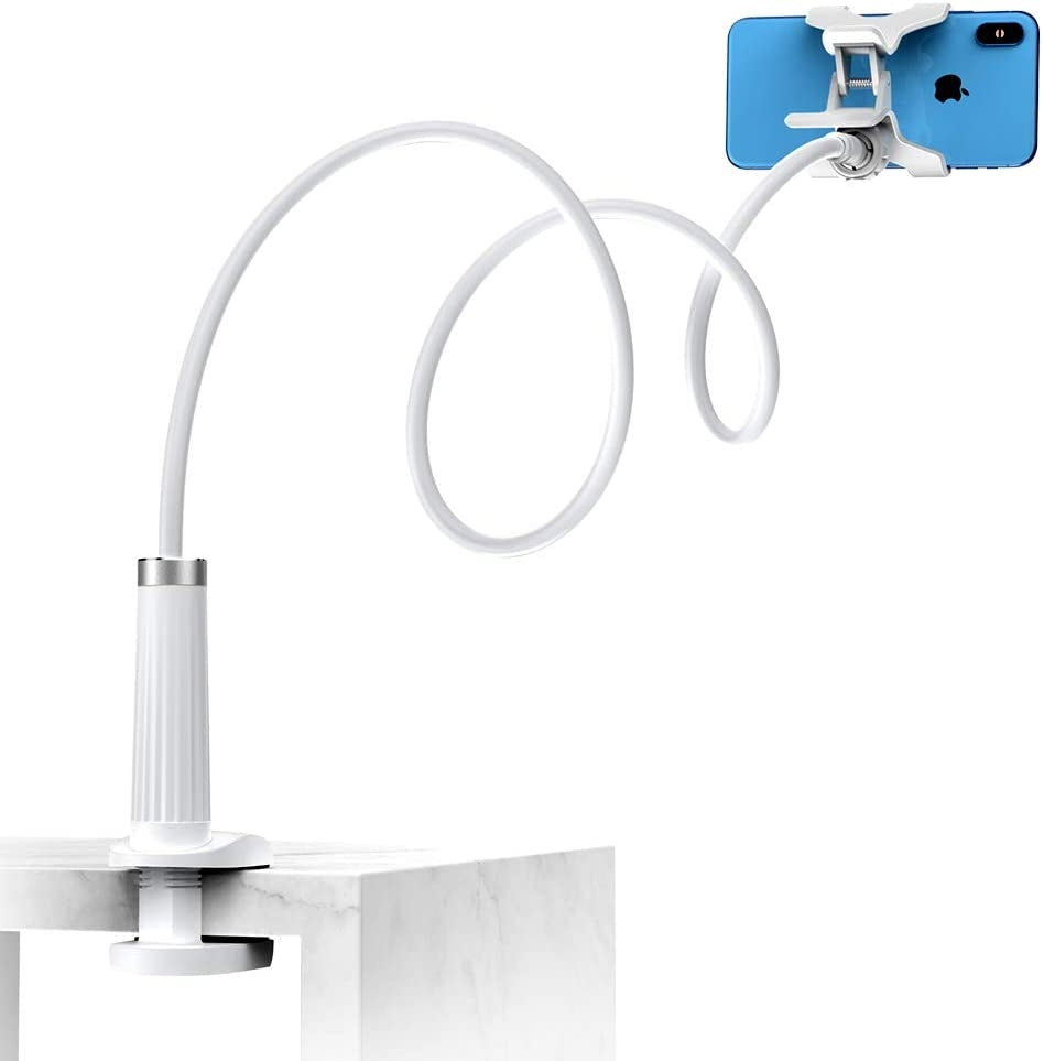NNEDSZ Multifunction Phone Stand with Flexible Long arm (White) 30488