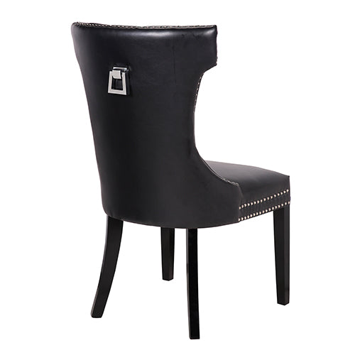 NNEDSZ Century 2X Dining Chair Black Pu Wooden Legs-2
