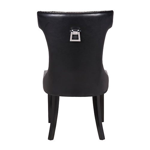 NNEDSZ Century 2X Dining Chair Black Pu Wooden Legs-3