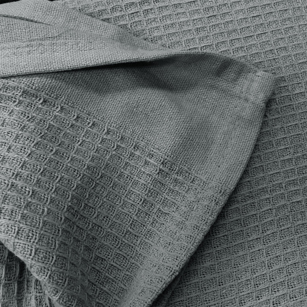 NNEDSZ Living @ Home 350gsm 100% Cotton Breathable Waffle Blanket Single 180 x 230 cm Cream-2