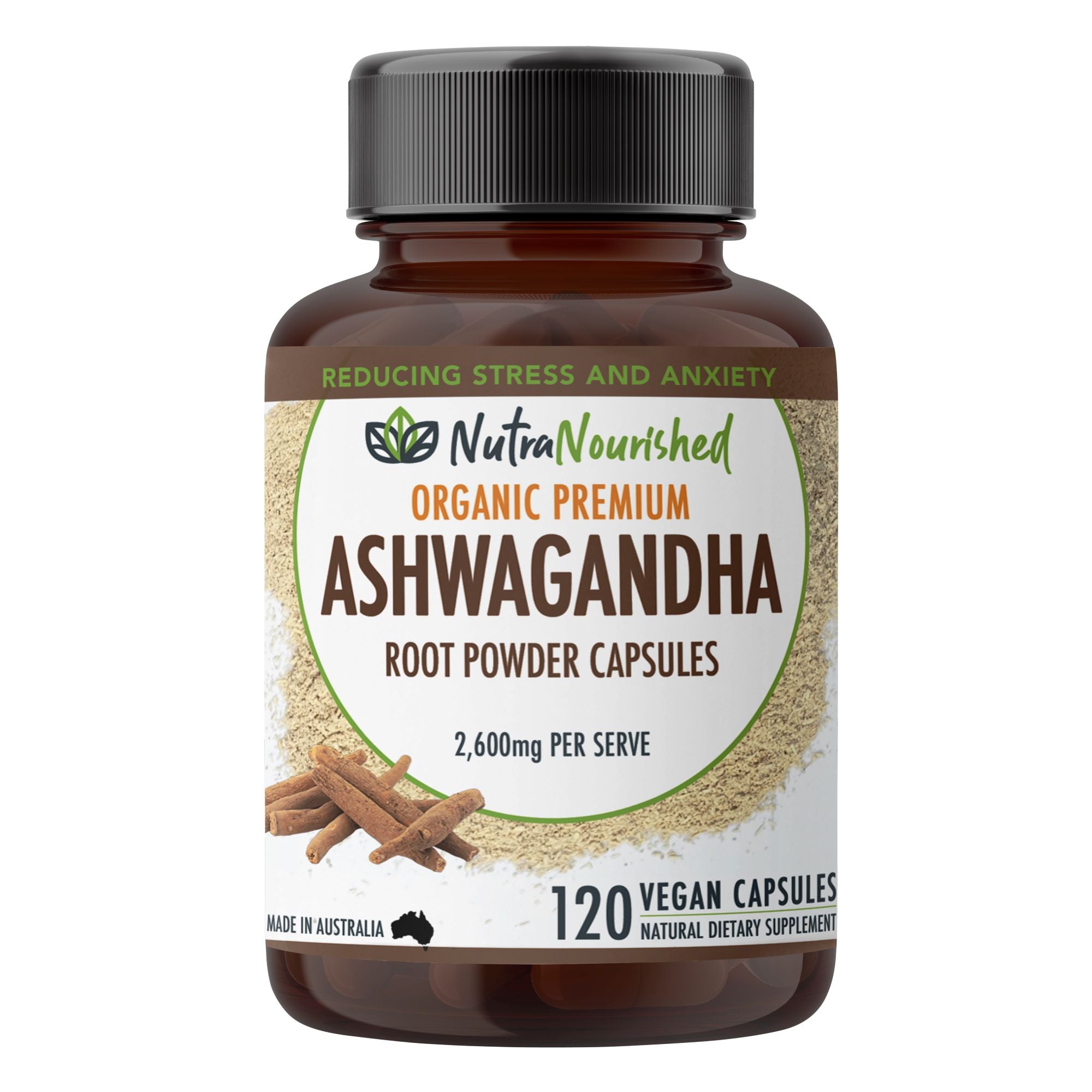 Organic Ashwagandha Withania Somnifera | 120 Vegan Capsules-0