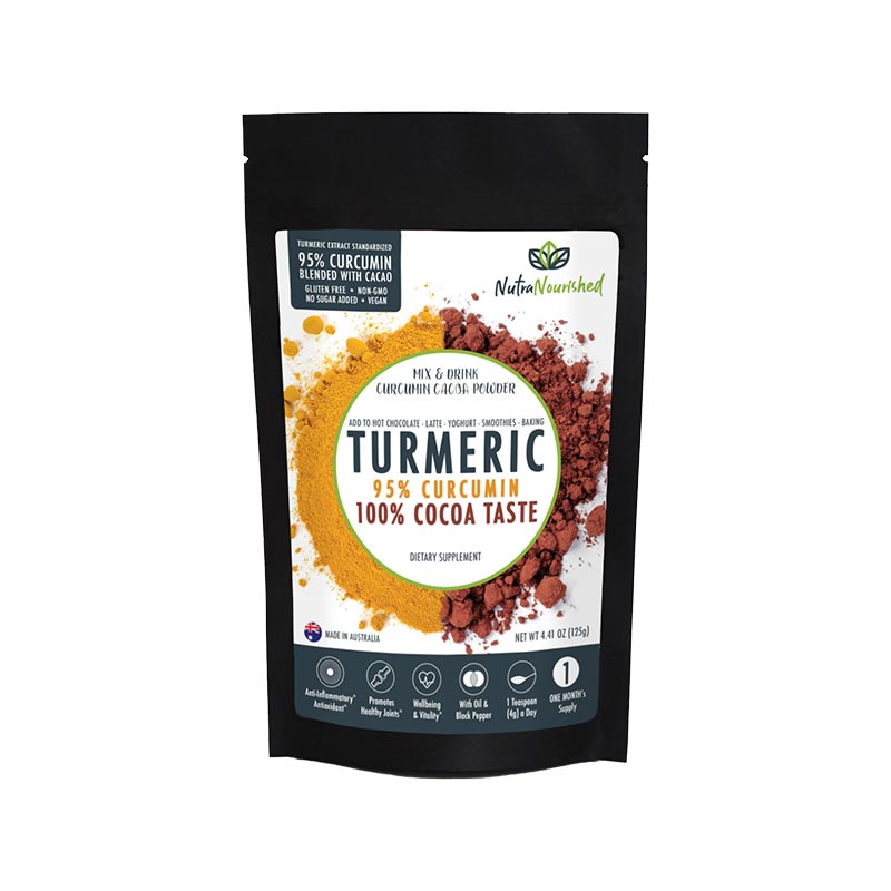 95% Curcumin Extract Cocoa Flavour | Organic Turmeric Black Pepper 125g-0