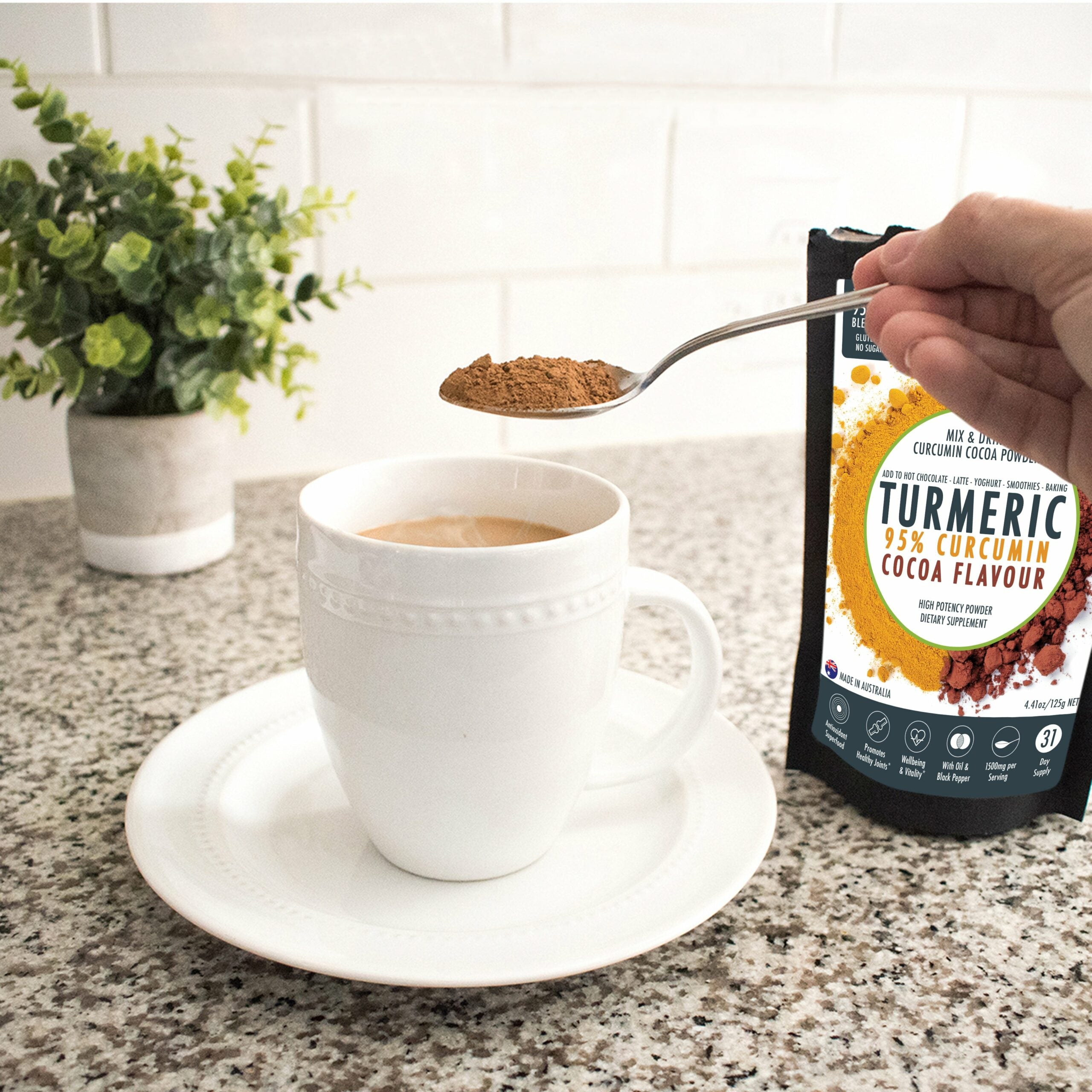 95% Curcumin Extract Cocoa Flavour | Organic Turmeric Black Pepper 125g-3
