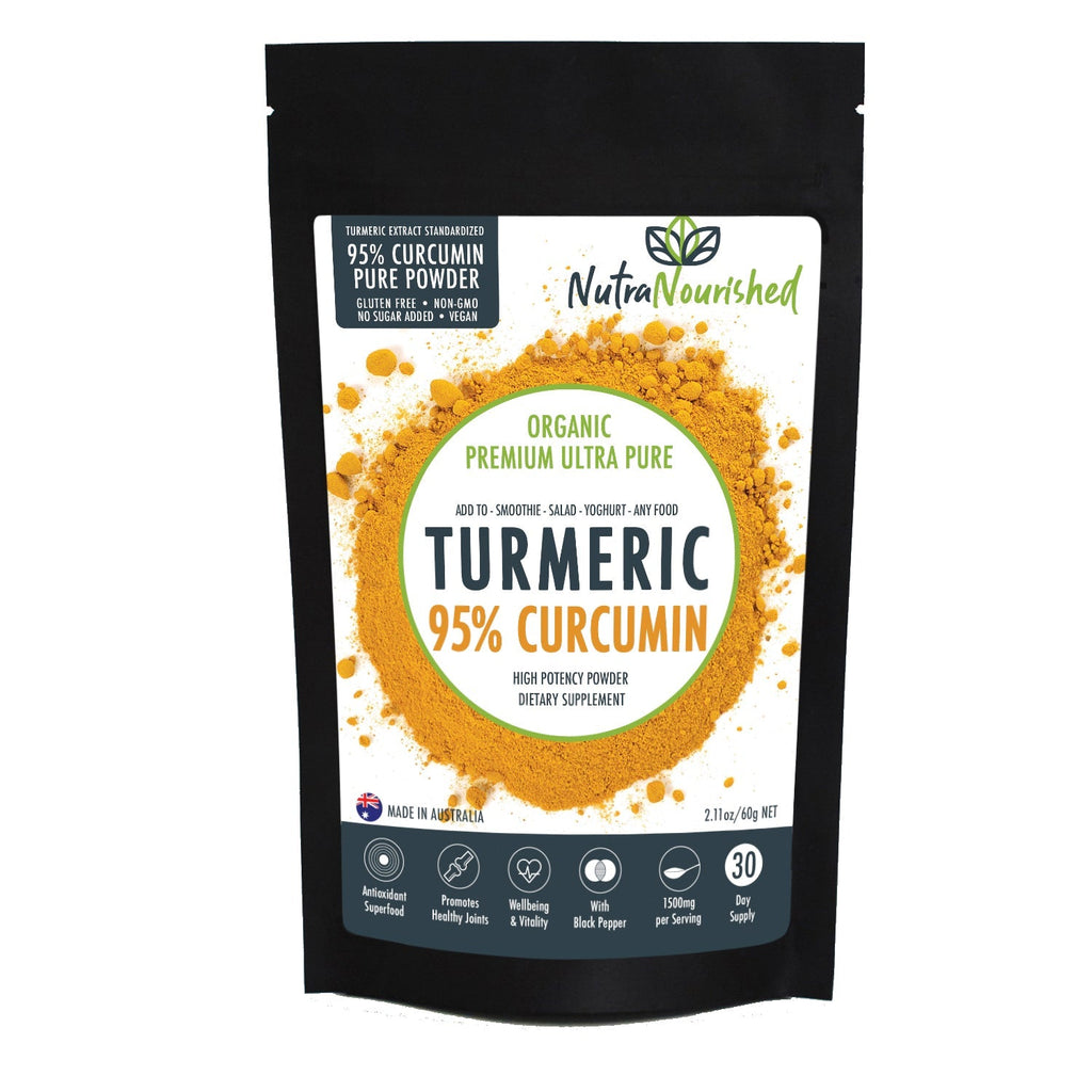 Pure Organic 95% Curcumin Powder (60g) - 1500mg Turmeric Extract Black Pepper-0