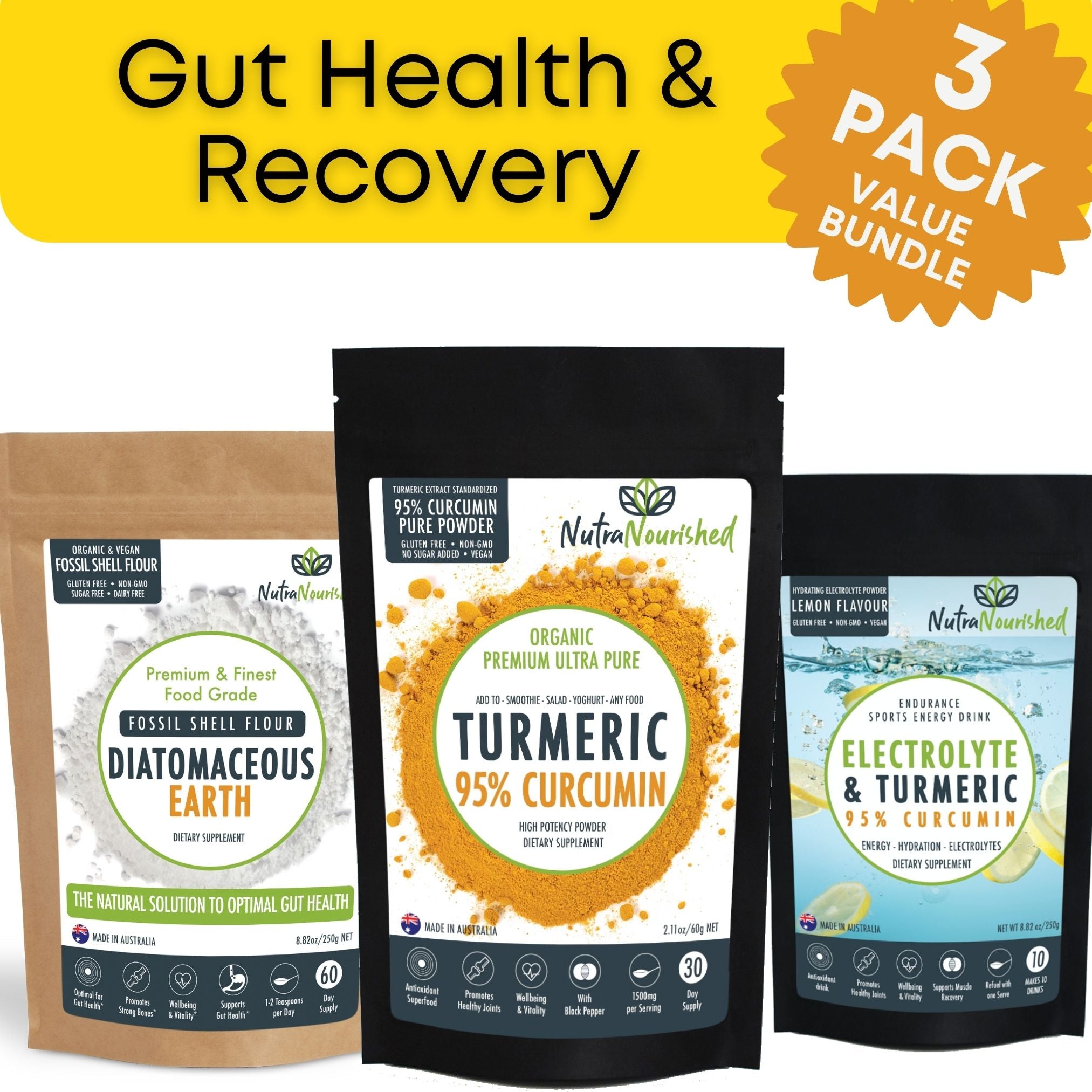 Good Gut Health & Faster Recovery | Fossil Shell Flour, Curcumin, Electrolyte Powder-0