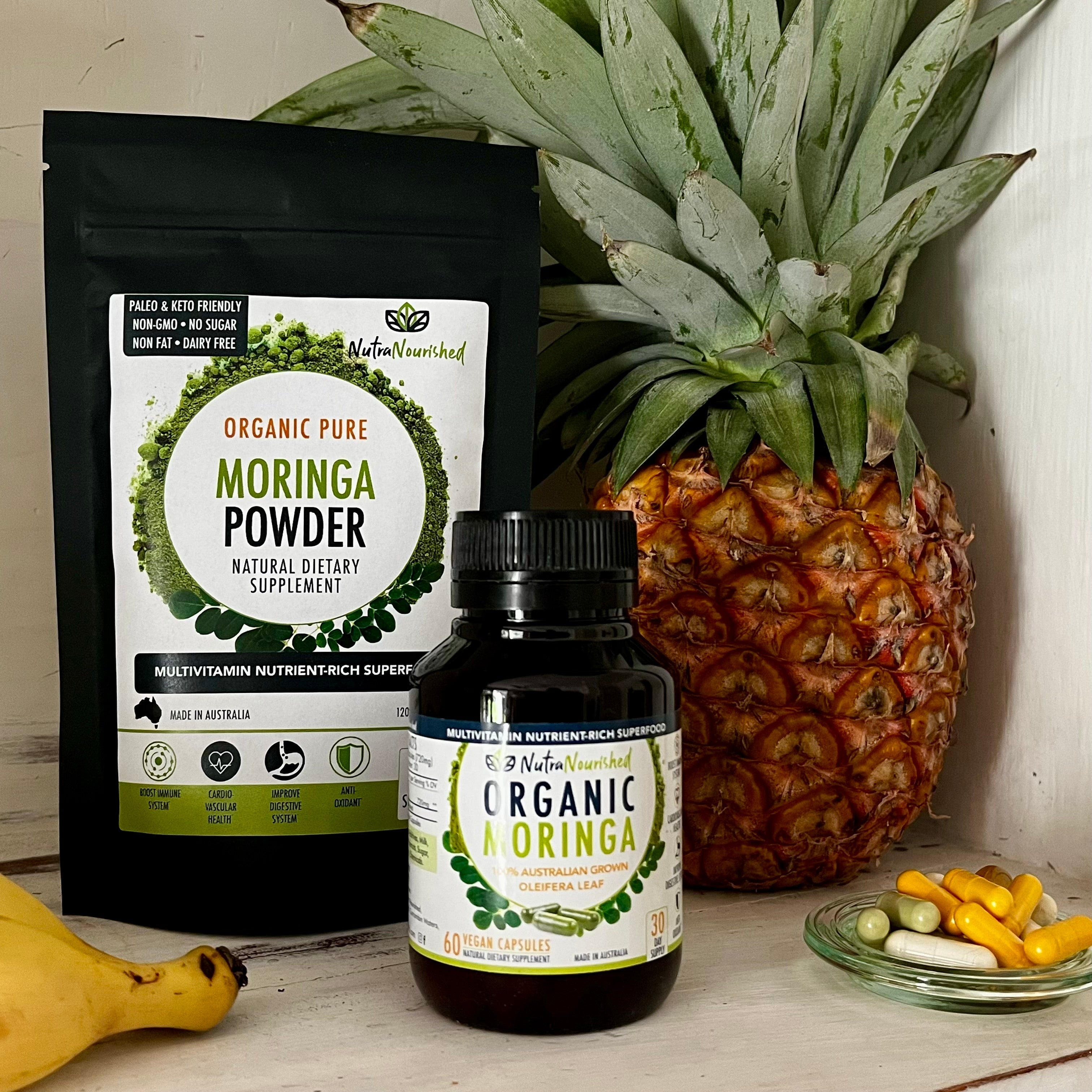 REFILL BAG - Organic Moringa Leaf Capsules - 180 Vegan Capsules