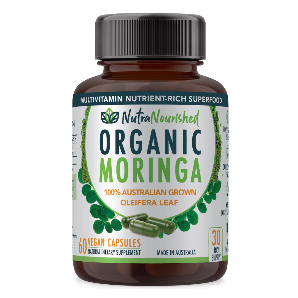 Organic Pure Moringa Leaf Capsules | 60 Vegan Capsules-0