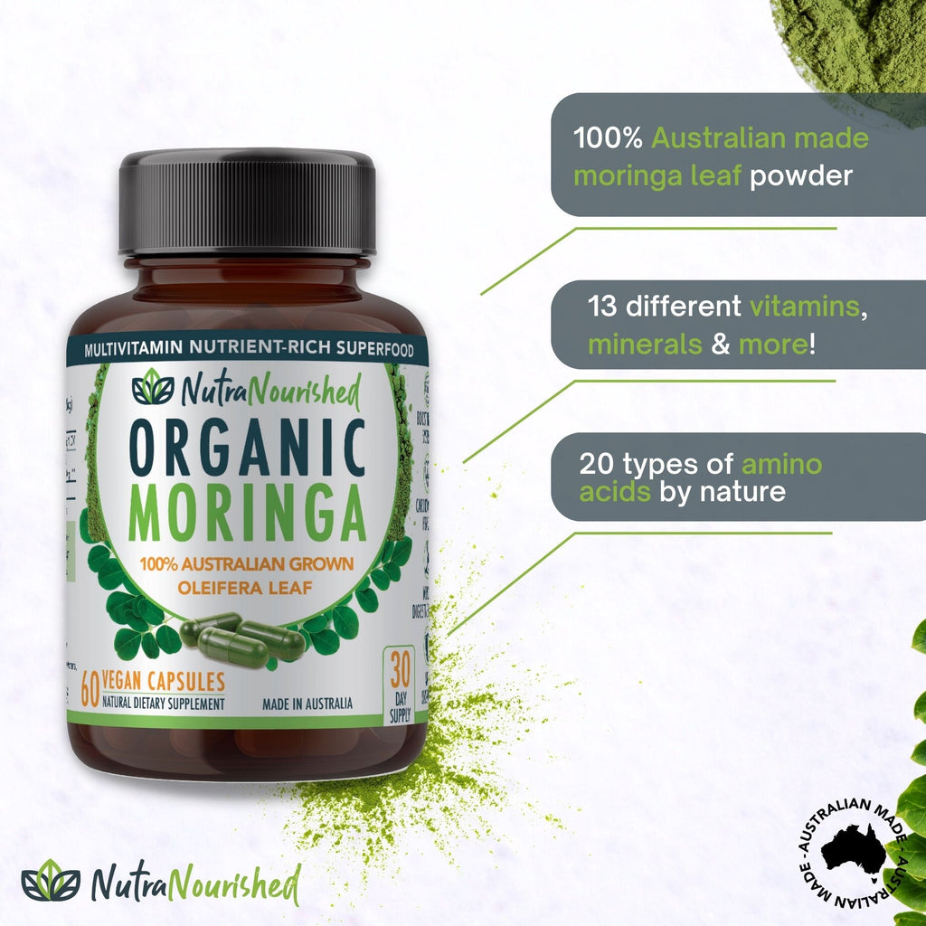 Organic Pure Moringa Leaf Capsules | 60 Vegan Capsules-1