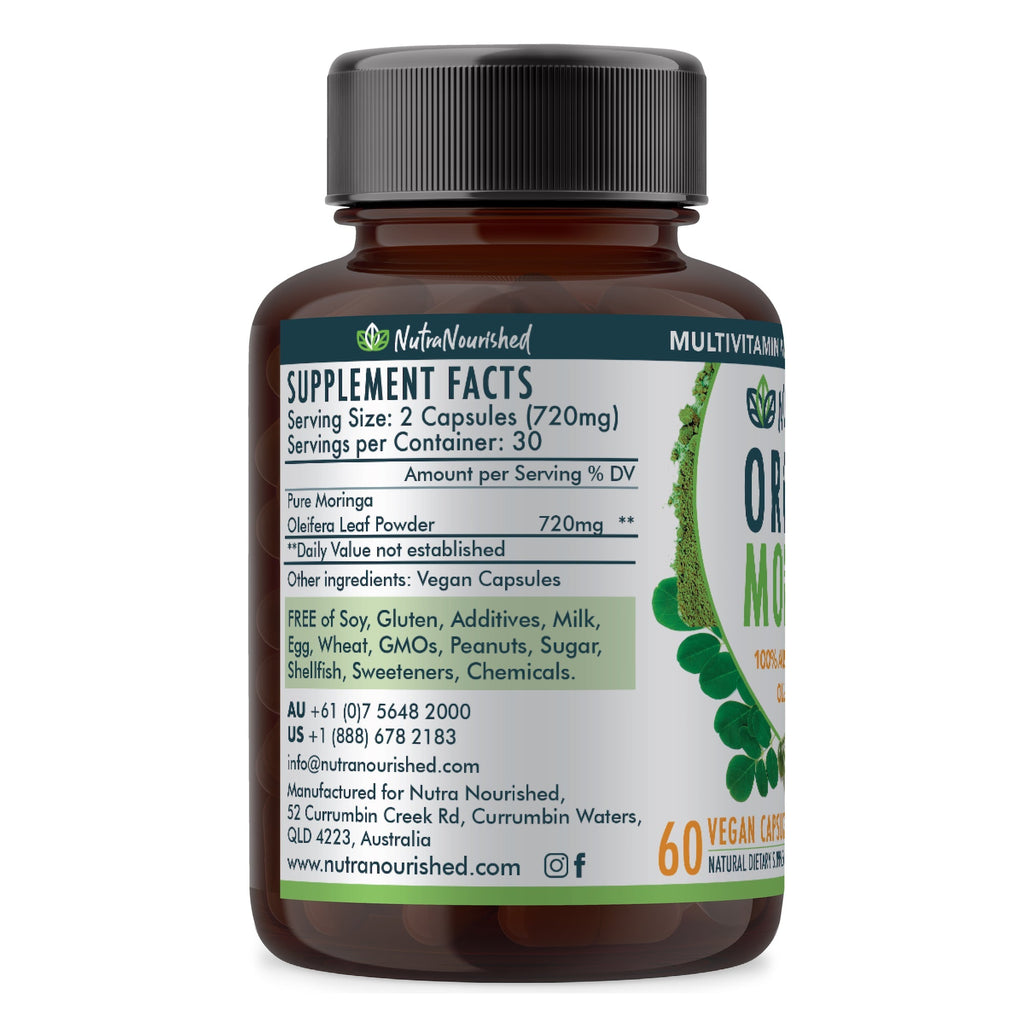 VALUE BUNDLE: Organic Pure Moringa Leaf Capsules - Australian Grown - 2 x 60 Vegan Capsules (2 Months Supply)-4