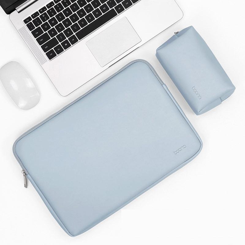 NNEDSZ 16 / 17 Inch Power Laptop Bag In Sky Blue Pu Leather-0