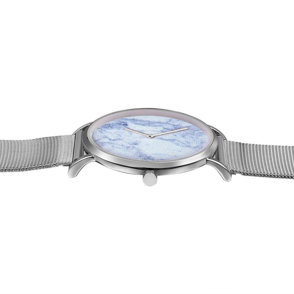 NNEDSZ Stylish Women Quartz Watch With Stainless Steel Band - Round Dial Silver Alloy Case - Wa0730D-4