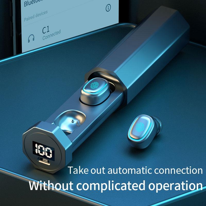 NNEDSZ True Wireless Bluetooth Earphones With Digital Display And Charging Box