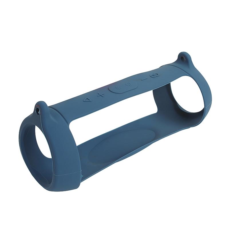 NNEDSZ Portable Silicone Speaker Cover With Shoulder Strap & Carabiner For Jbl Charge 5 - Blue-3