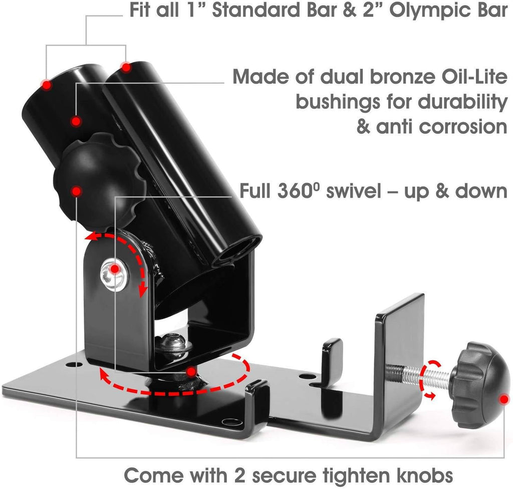 NNEDSZ Bar Row Landmine Platform 360° Swivel Fits 1, 2 Olympic Bars-2