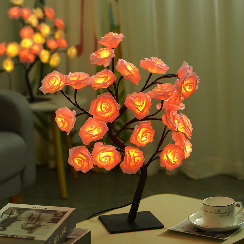 NNEDSZ LED Rose Flower Tree Light with Detachable Base and USB Switch – Decorative Night Light for Home Décor-0