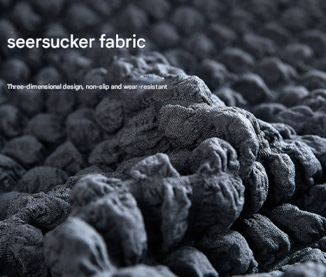 NNEDSZ Orange Three-person Sofa Bubble Gauze Sofa Cover with Skirt - Full Elastic Dustproof Three-person Seater 190-230cm-1