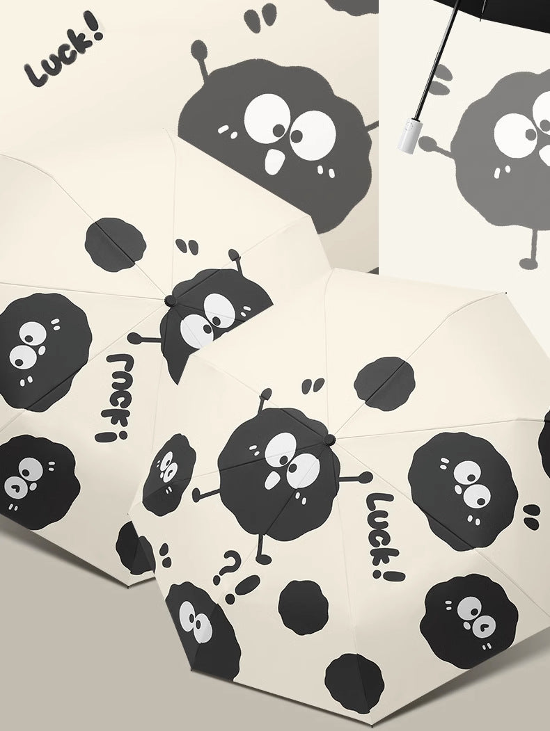 NNEDSZ Little Coal Ball Cute Cartoon Umbrella - Sun/Rain Umbrella-0