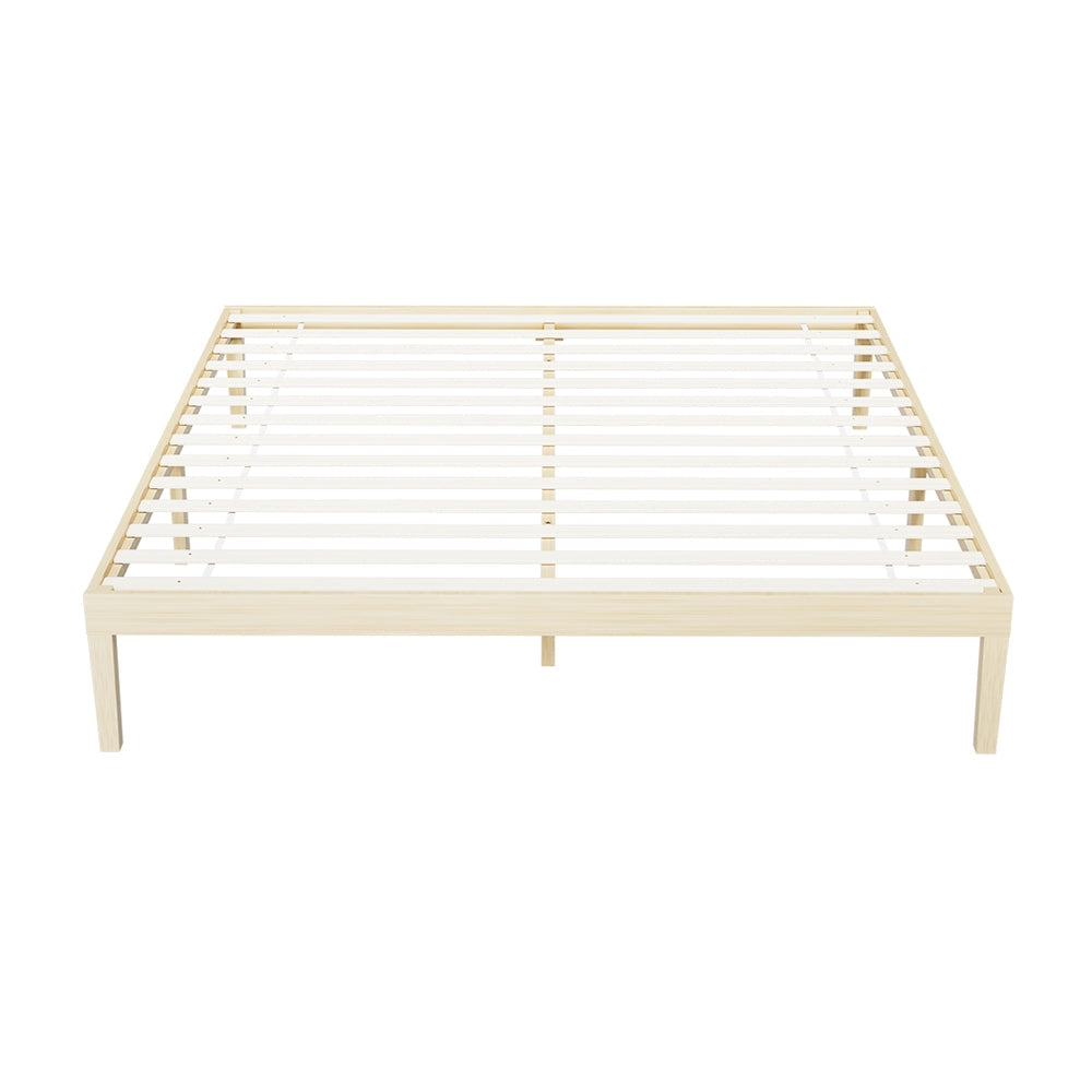NNEDSZ Bed Frame King Size Wooden Base Mattress Platform Timber Pine BRUNO-2