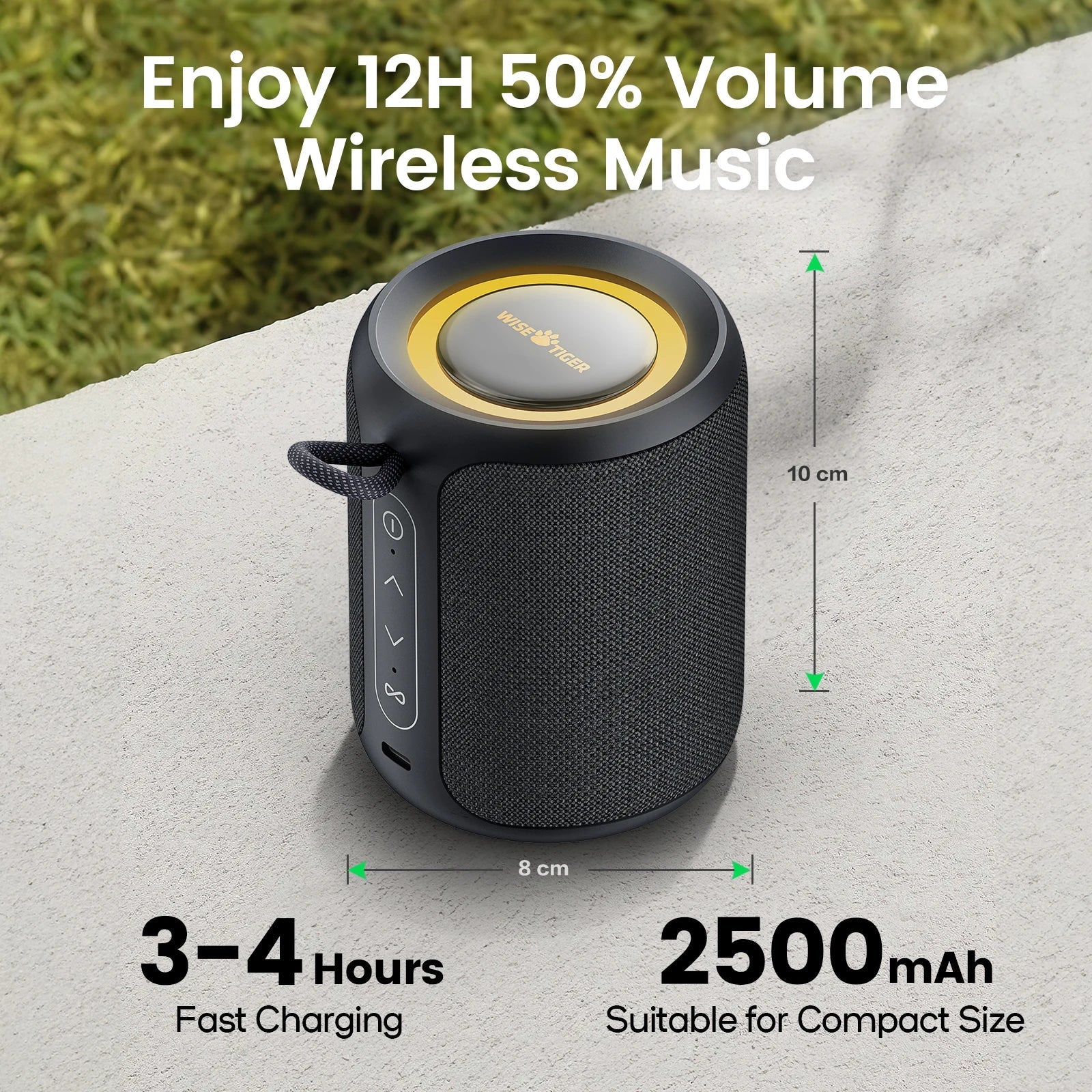 NNEOBA Outdoor Bluetooth Speaker Waterproof with Bass Boost (Black)-4