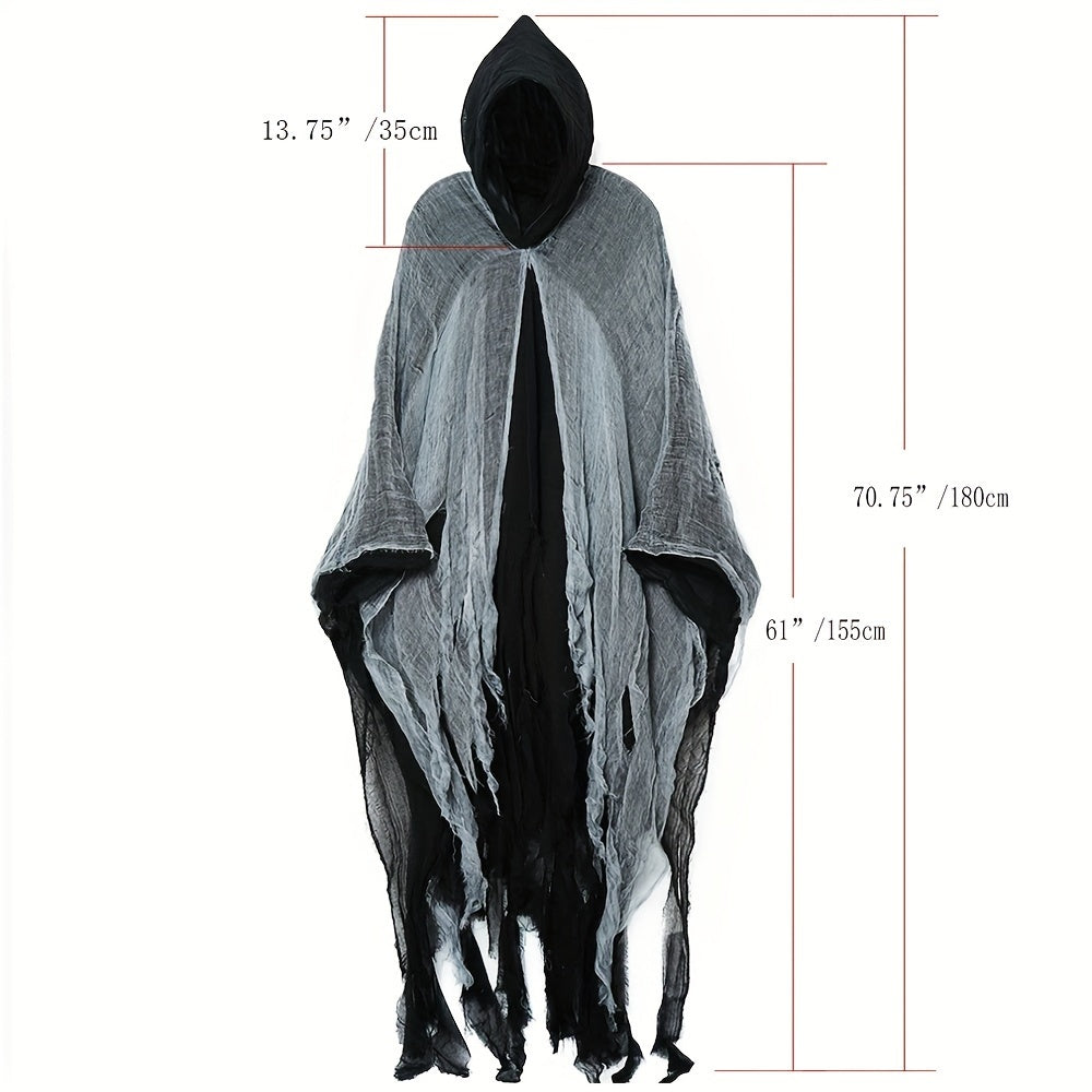 NNETM Skeleton Halloween Cloak with Hood-2