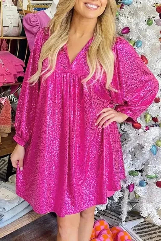 Scarlet Sheen Leopard Babydoll Dress