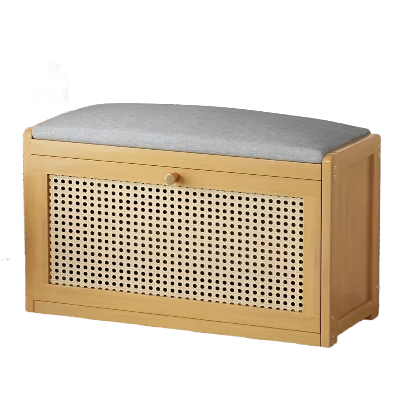 NNETM 70cm Bamboo Shoe Rack Bench - Seat and Storage-0